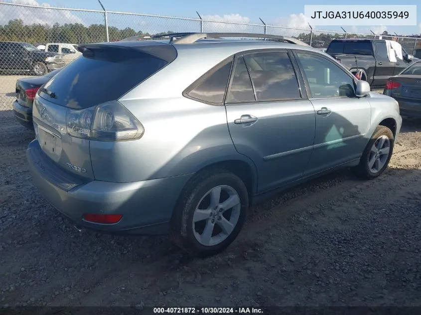 2004 Lexus Rx 330 Base (A5) VIN: JTJGA31U640035949 Lot: 40721872