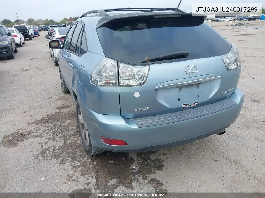 2004 Lexus Rx 330 Base (A5) VIN: JTJGA31U240017299 Lot: 40730842