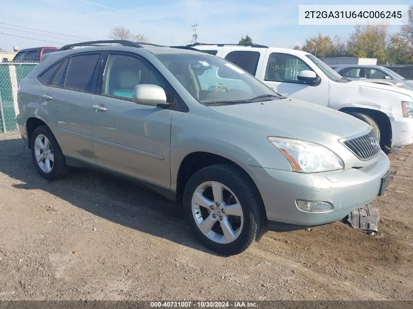 2004 Lexus Rx 330 Base (A5) VIN: 2T2GA31U64C006245 Lot: 40731007