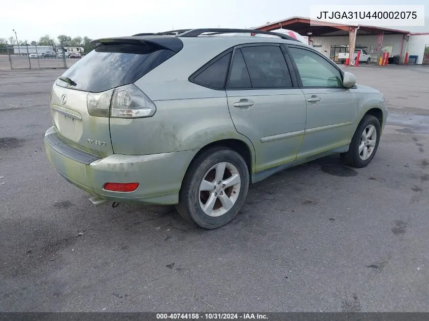 2004 Lexus Rx 330 Base (A5) VIN: JTJGA31U440002075 Lot: 40744158