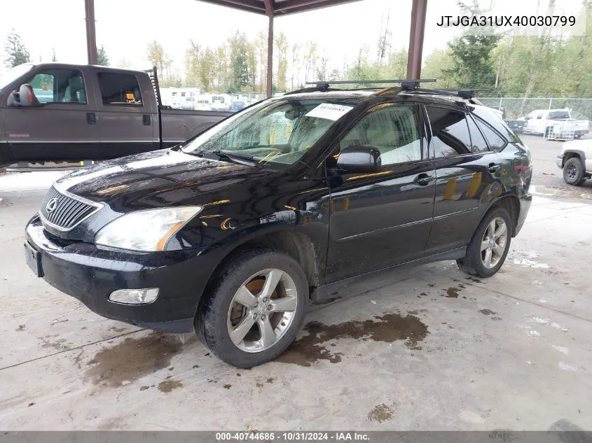 2004 Lexus Rx 330 Base (A5) VIN: JTJGA31UX40030799 Lot: 40744685