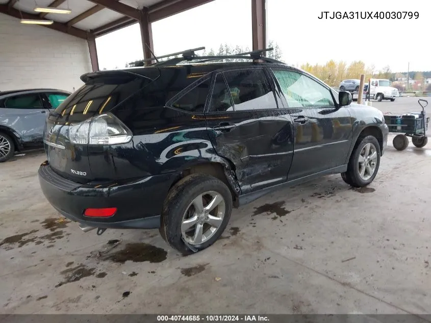 2004 Lexus Rx 330 Base (A5) VIN: JTJGA31UX40030799 Lot: 40744685