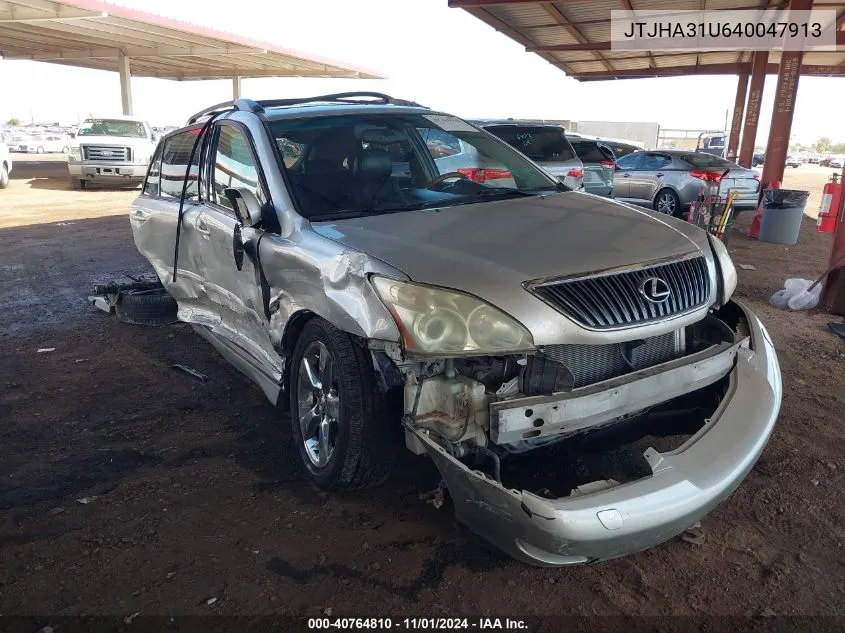 2004 Lexus Rx 330 Base (A5) VIN: JTJHA31U640047913 Lot: 40764810