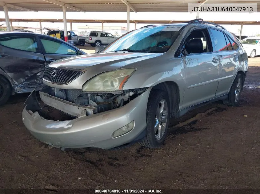 2004 Lexus Rx 330 Base (A5) VIN: JTJHA31U640047913 Lot: 40764810