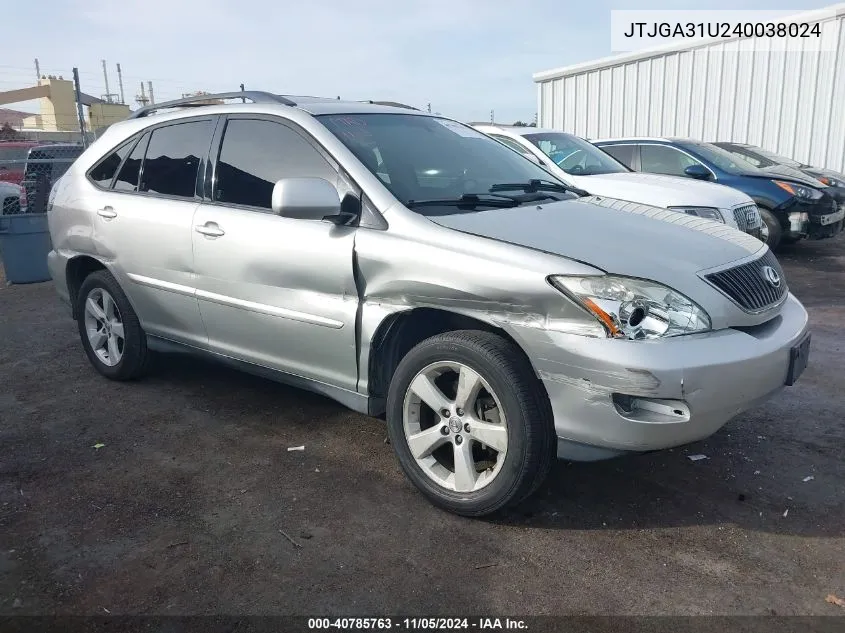 2004 Lexus Rx 330 Base (A5) VIN: JTJGA31U240038024 Lot: 40785763