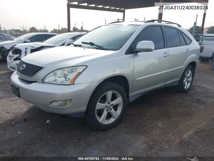 2004 Lexus Rx 330 Base (A5) VIN: JTJGA31U240038024 Lot: 40785763