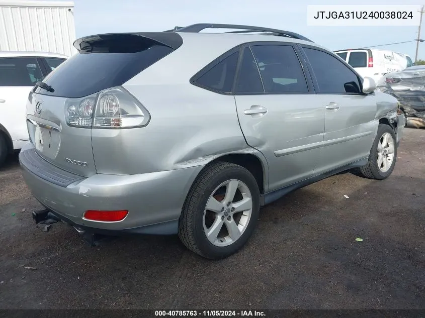 2004 Lexus Rx 330 Base (A5) VIN: JTJGA31U240038024 Lot: 40785763