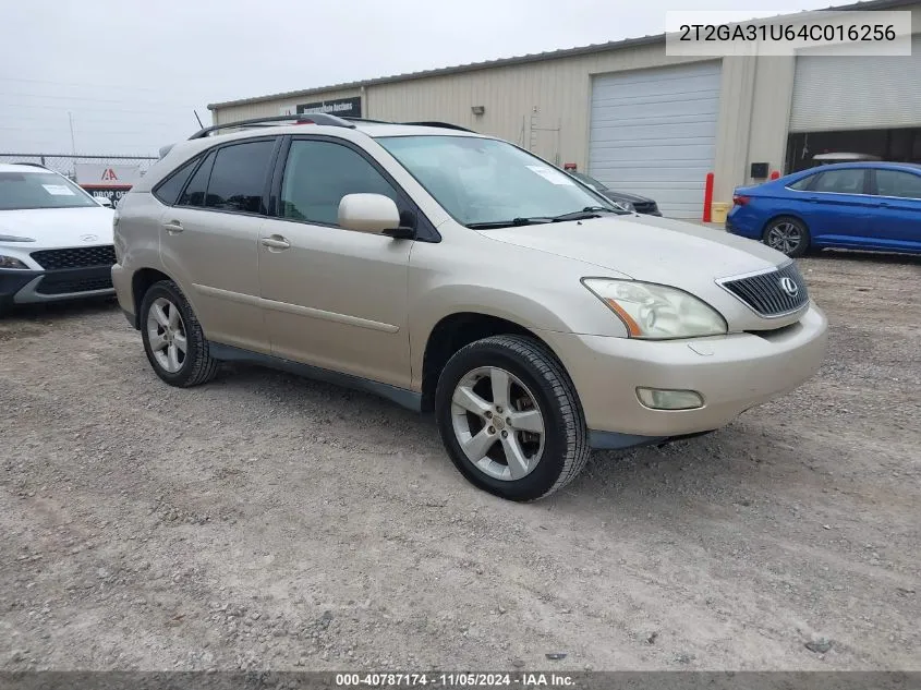 2004 Lexus Rx 330 Base (A5) VIN: 2T2GA31U64C016256 Lot: 40787174