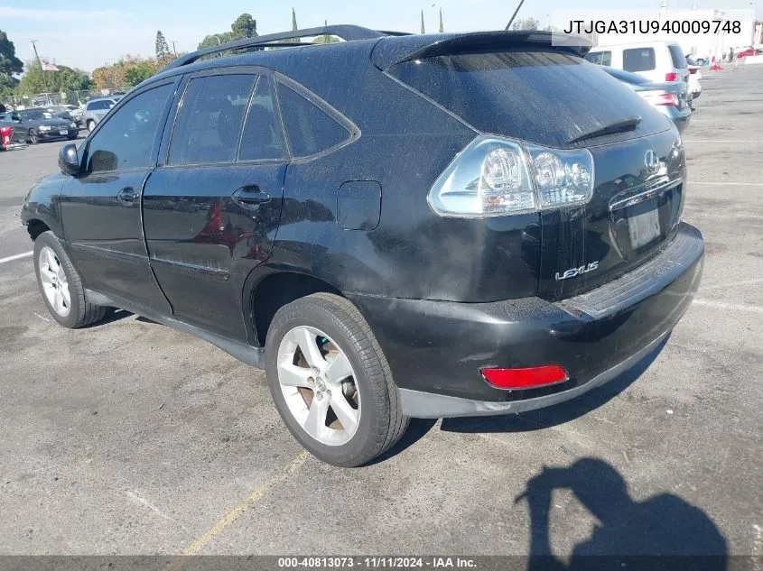 2004 Lexus Rx Base (A5) VIN: JTJGA31U940009748 Lot: 40813073