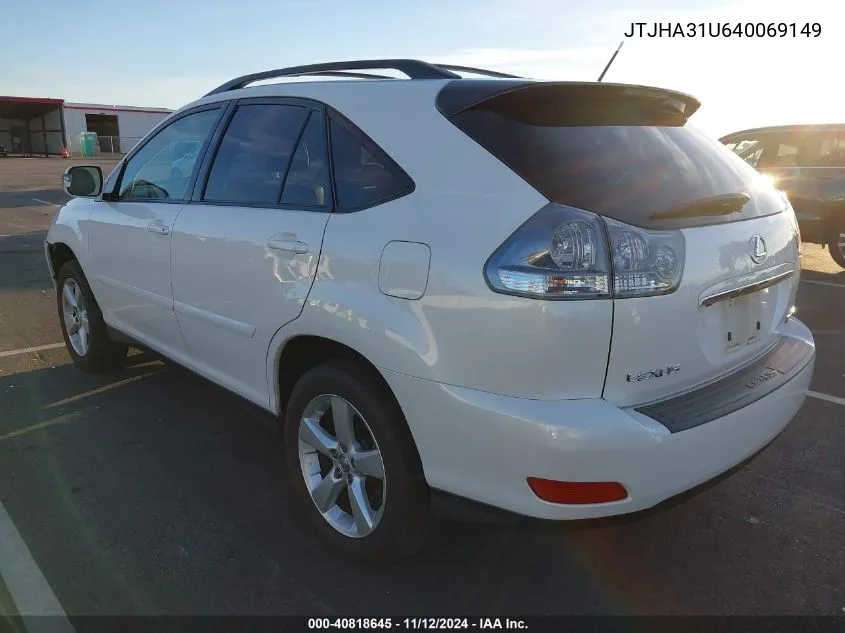 2004 Lexus Rx 330 Base (A5) VIN: JTJHA31U640069149 Lot: 40818645