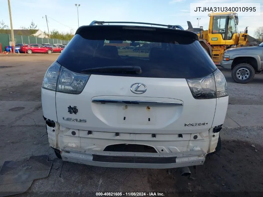 2004 Lexus Rx 330 VIN: JTJHA31U340010995 Lot: 40821605