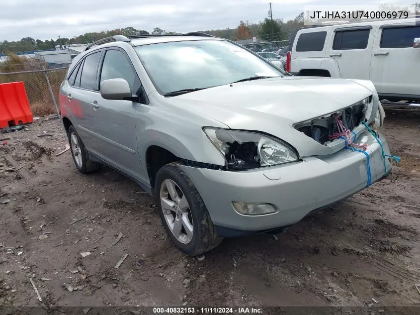 2004 Lexus Rx 330 Base (A5) VIN: JTJHA31U740006979 Lot: 40832153