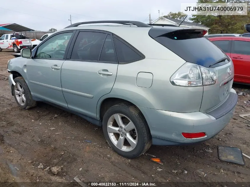 2004 Lexus Rx 330 Base (A5) VIN: JTJHA31U740006979 Lot: 40832153