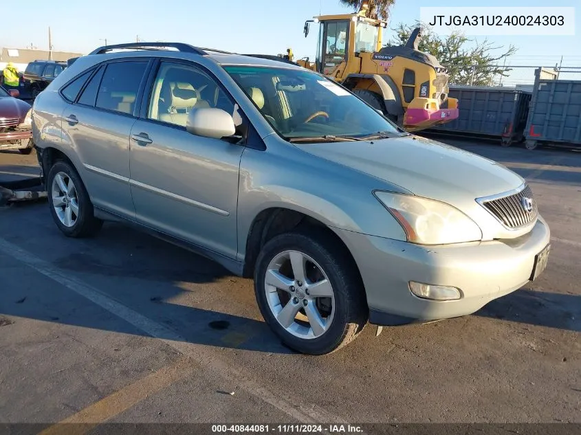 2004 Lexus Rx 330 Base (A5) VIN: JTJGA31U240024303 Lot: 40844081