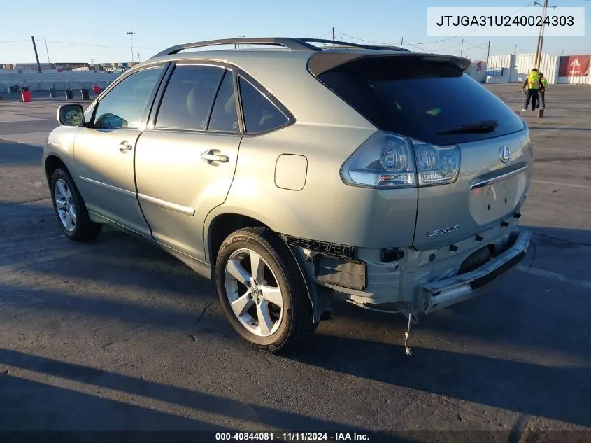 2004 Lexus Rx 330 Base (A5) VIN: JTJGA31U240024303 Lot: 40844081