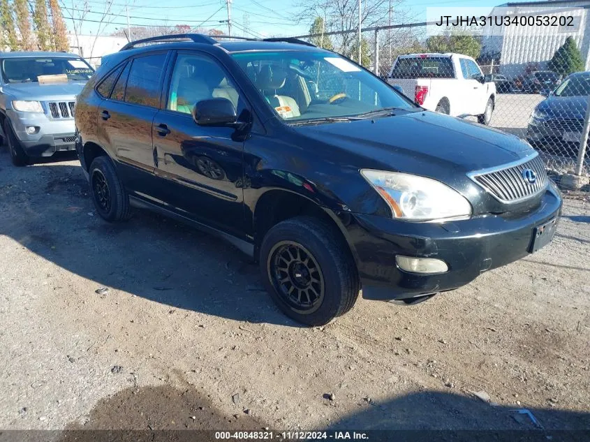 2004 Lexus Rx 330 Base (A5) VIN: JTJHA31U340053202 Lot: 40848321