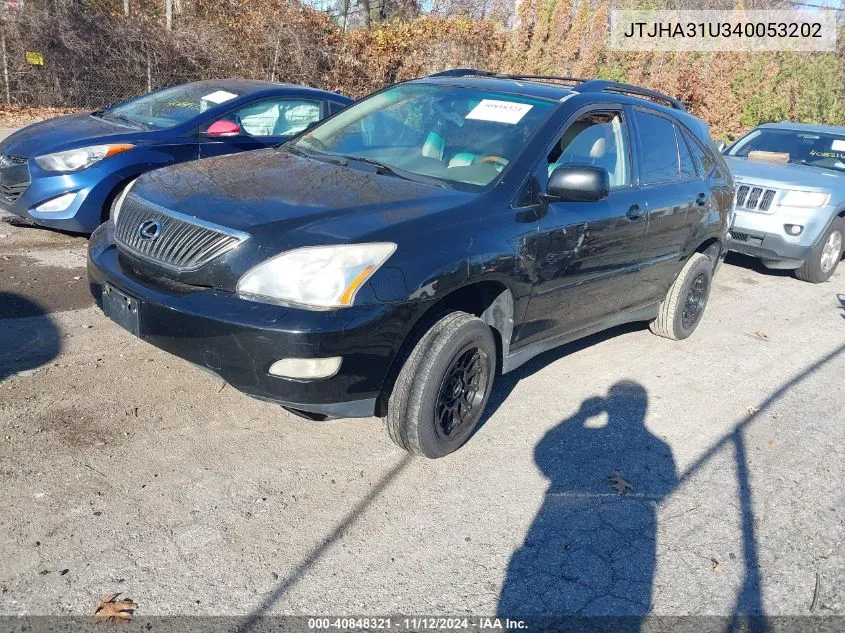 2004 Lexus Rx 330 Base (A5) VIN: JTJHA31U340053202 Lot: 40848321