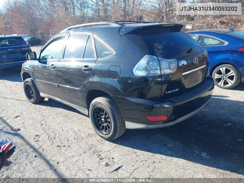 2004 Lexus Rx 330 Base (A5) VIN: JTJHA31U340053202 Lot: 40848321