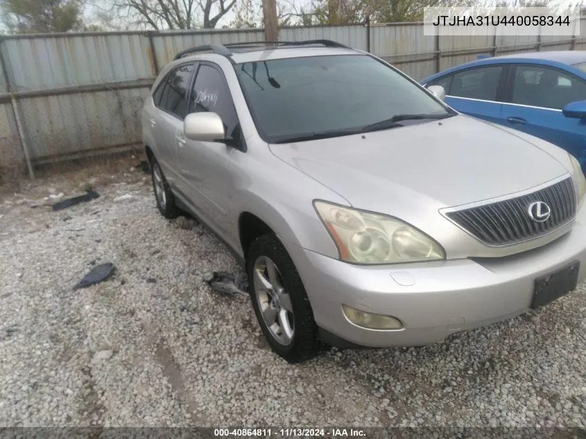 2004 Lexus Rx 330 VIN: JTJHA31U440058344 Lot: 40864811