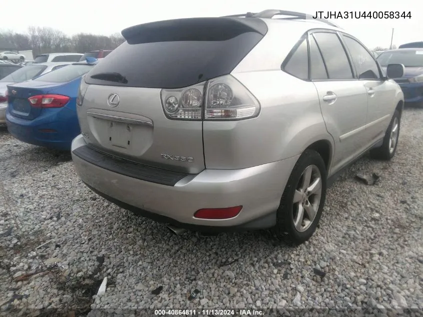 2004 Lexus Rx 330 VIN: JTJHA31U440058344 Lot: 40864811