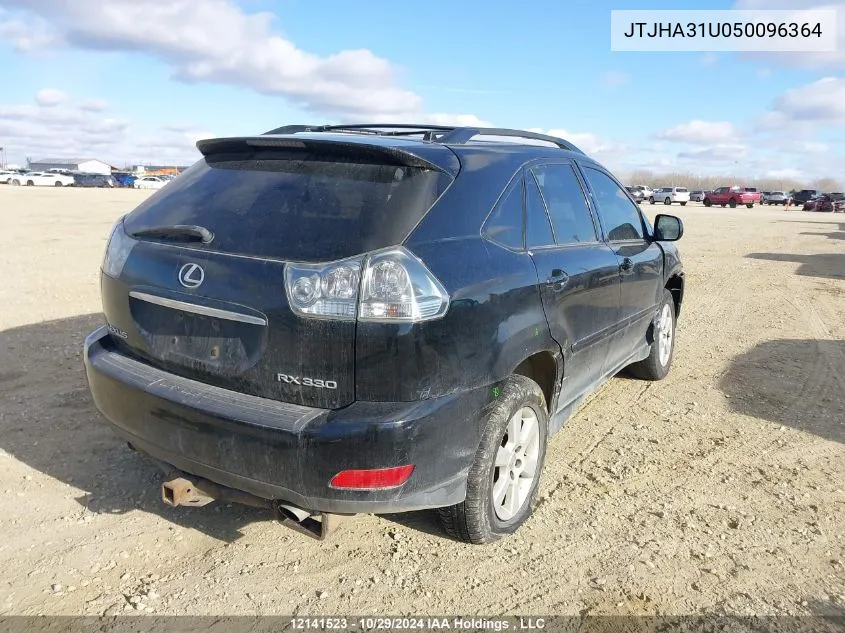 2005 Lexus Rx 330 VIN: JTJHA31U050096364 Lot: 12141523