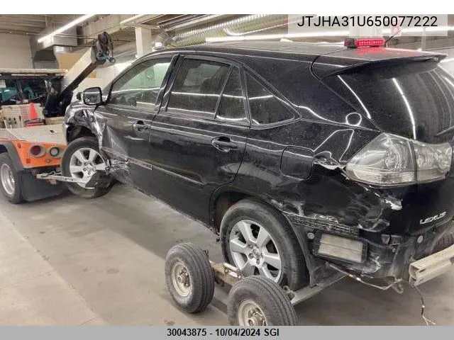 2005 Lexus Rx 330 VIN: JTJHA31U650077222 Lot: 30043875