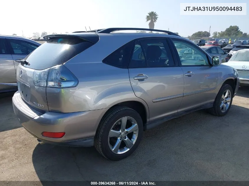 2005 Lexus Rx 330 VIN: JTJHA31U950094483 Lot: 39634268