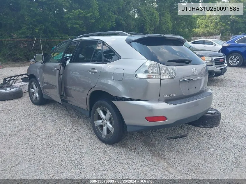 2005 Lexus Rx 330 VIN: JTJHA31U250091585 Lot: 39676099