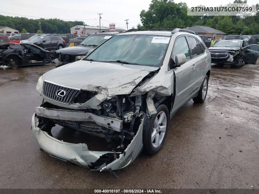 2005 Lexus Rx 330 VIN: 2T2HA31U75C047599 Lot: 40010107