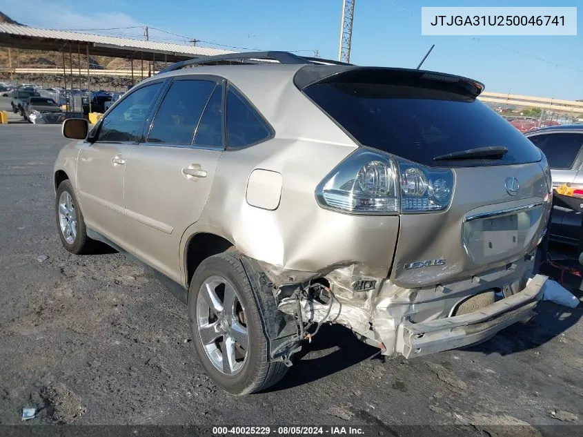 2005 Lexus Rx 330 VIN: JTJGA31U250046741 Lot: 40025229