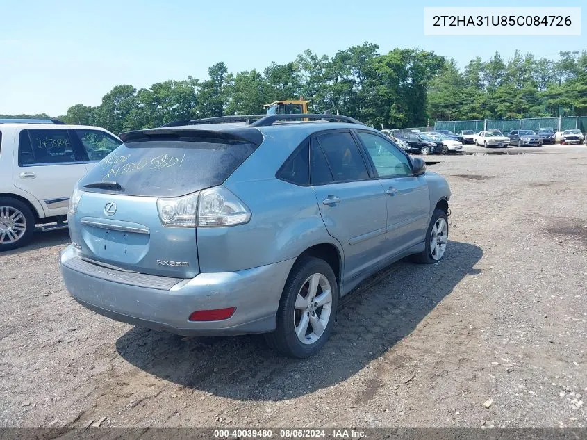 2005 Lexus Rx 330 VIN: 2T2HA31U85C084726 Lot: 40039480