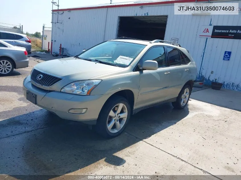 2005 Lexus Rx 330 VIN: JTJHA31U350074603 Lot: 40088072