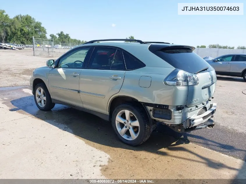 2005 Lexus Rx 330 VIN: JTJHA31U350074603 Lot: 40088072