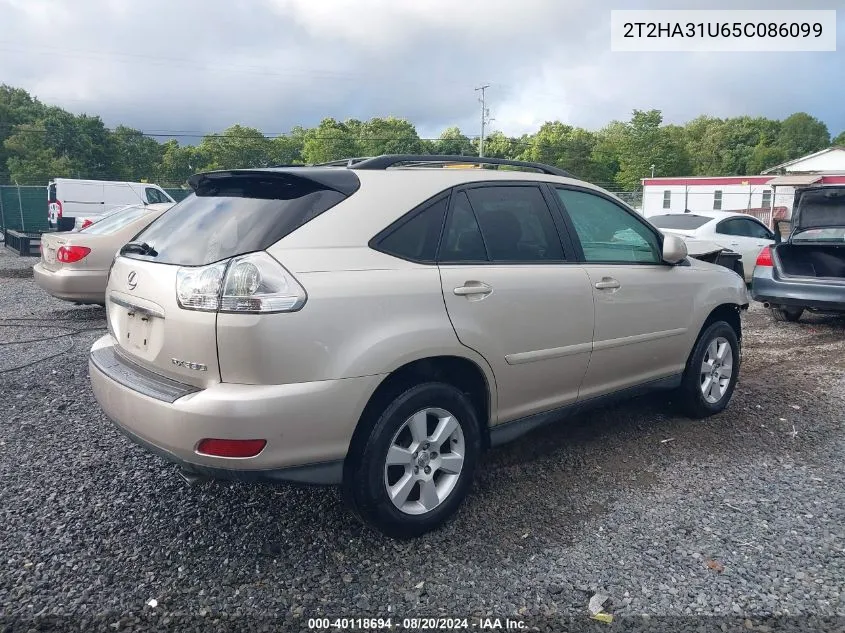 2005 Lexus Rx 330 VIN: 2T2HA31U65C086099 Lot: 40118694