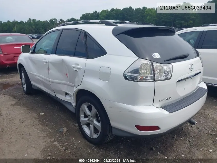 2005 Lexus Rx 330 VIN: 2T2GA31U65C033494 Lot: 40162494