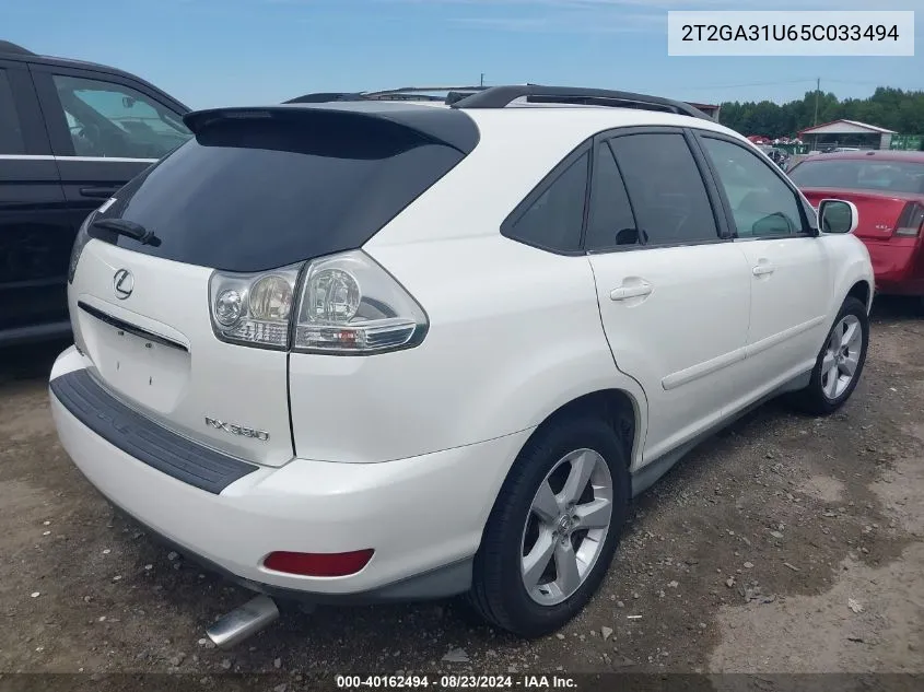 2005 Lexus Rx 330 VIN: 2T2GA31U65C033494 Lot: 40162494