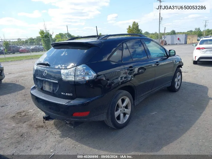 2005 Lexus Rx 330 VIN: JTJGA31U650053286 Lot: 40268695