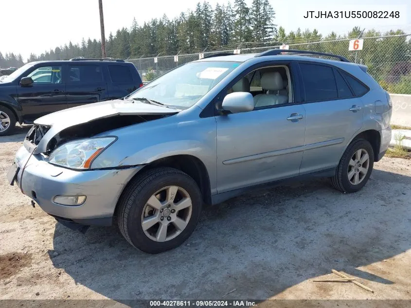 2005 Lexus Rx 330 VIN: JTJHA31U550082248 Lot: 40278611