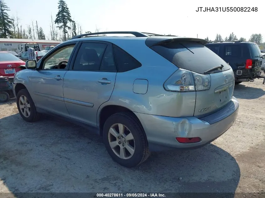 2005 Lexus Rx 330 VIN: JTJHA31U550082248 Lot: 40278611