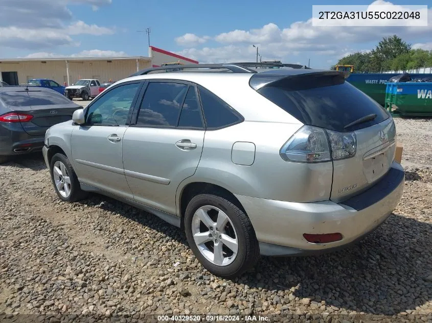 2005 Lexus Rx 330 VIN: 2T2GA31U55C022048 Lot: 40329520