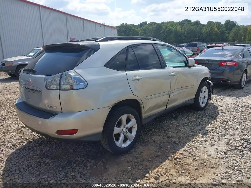 2005 Lexus Rx 330 VIN: 2T2GA31U55C022048 Lot: 40329520