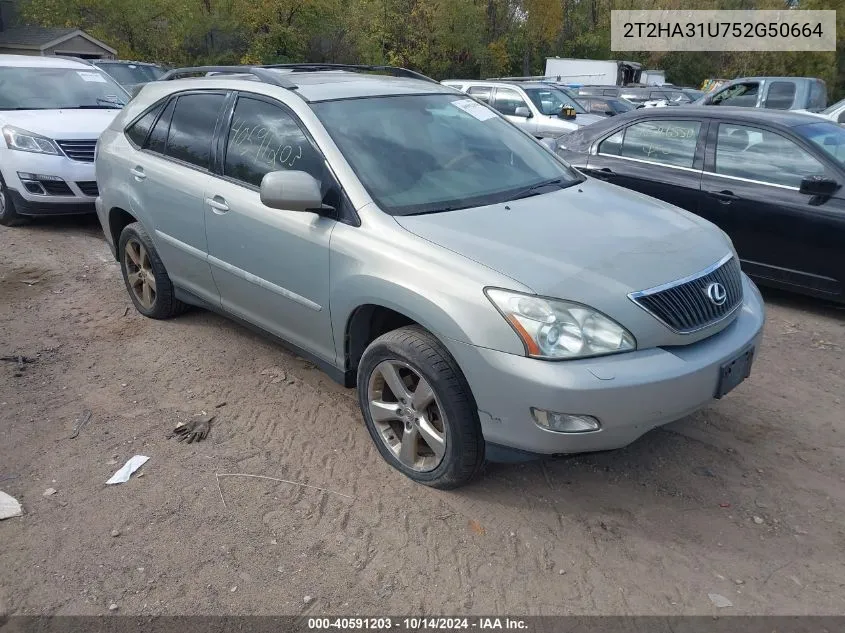 2005 Lexus Rx 330 VIN: 2T2HA31U752G50664 Lot: 40591203