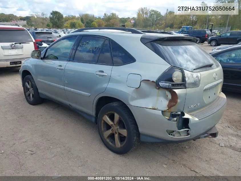 2005 Lexus Rx 330 VIN: 2T2HA31U752G50664 Lot: 40591203