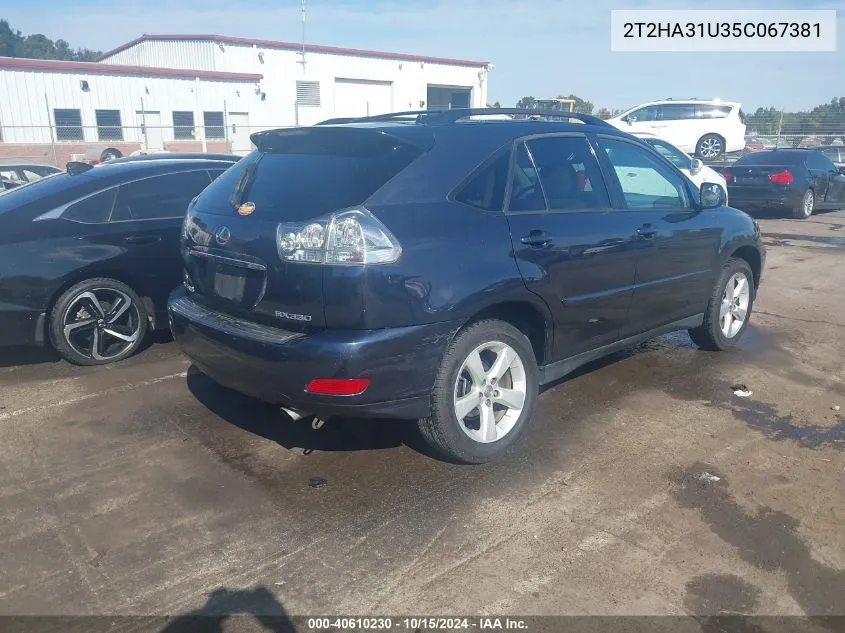 2005 Lexus Rx 330 VIN: 2T2HA31U35C067381 Lot: 40610230