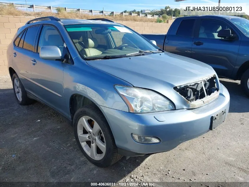 2005 Lexus Rx 330 VIN: JTJHA31U850080123 Lot: 40636031