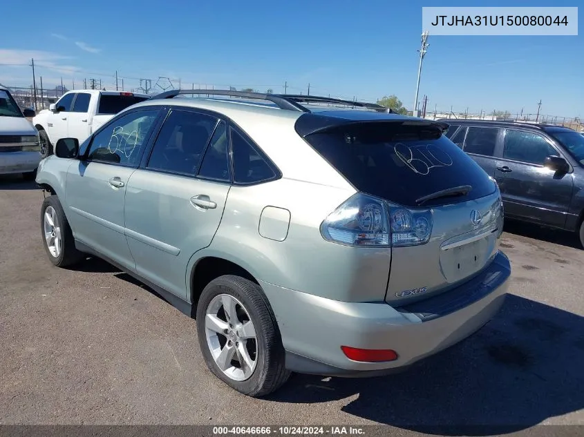 2005 Lexus Rx 330 VIN: JTJHA31U150080044 Lot: 40646666