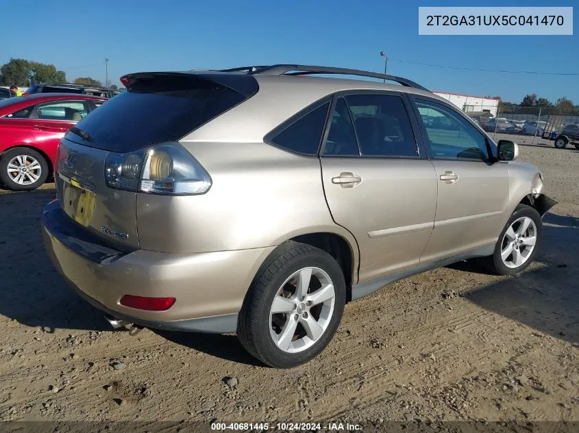 2005 Lexus Rx 330 VIN: 2T2GA31UX5C041470 Lot: 40681445