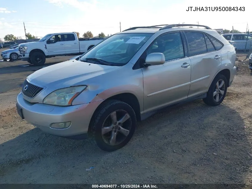 2005 Lexus Rx 330 VIN: JTJHA31U950084343 Lot: 40694077