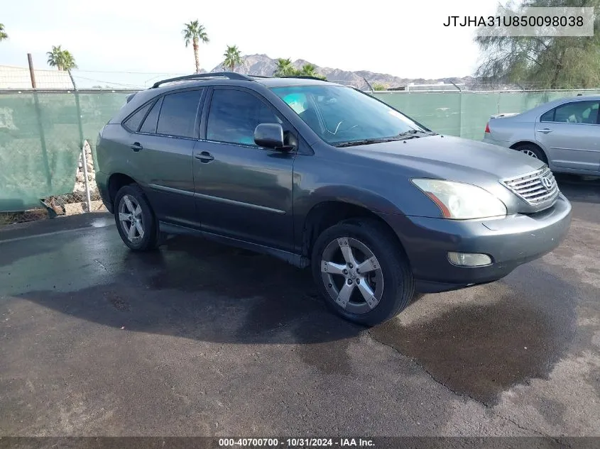 2005 Lexus Rx 330 VIN: JTJHA31U850098038 Lot: 40700700