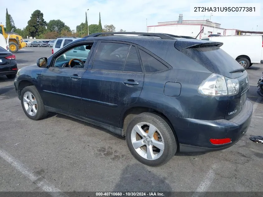 2005 Lexus Rx 330 VIN: 2T2HA31U95C077381 Lot: 40710660